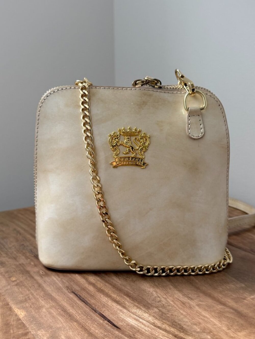 PRATESI FIRENZE Volterra Small Italian Leather Crossbody Bag Dome Purse